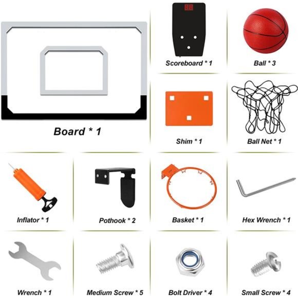 Indoor Basketball Hoop for Kids with Electronic Scoreboard Mini Basketball Hoop - Picture 6 of 7